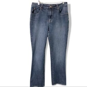 Chico’s Platinum Embroidered Jeans “Emerald” Size 10 or Chico’s 1.5 EUC